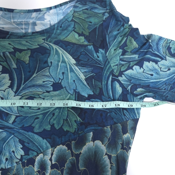 Soft surroundings Saunterre Tropical Green Leaf Print Maxi Dress Large - Picture 8 of 14